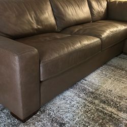 More Furniture Sofa Leather Brown Color L Type 