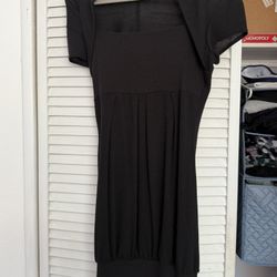 Classic Black Knit Mini Dress with Shrug