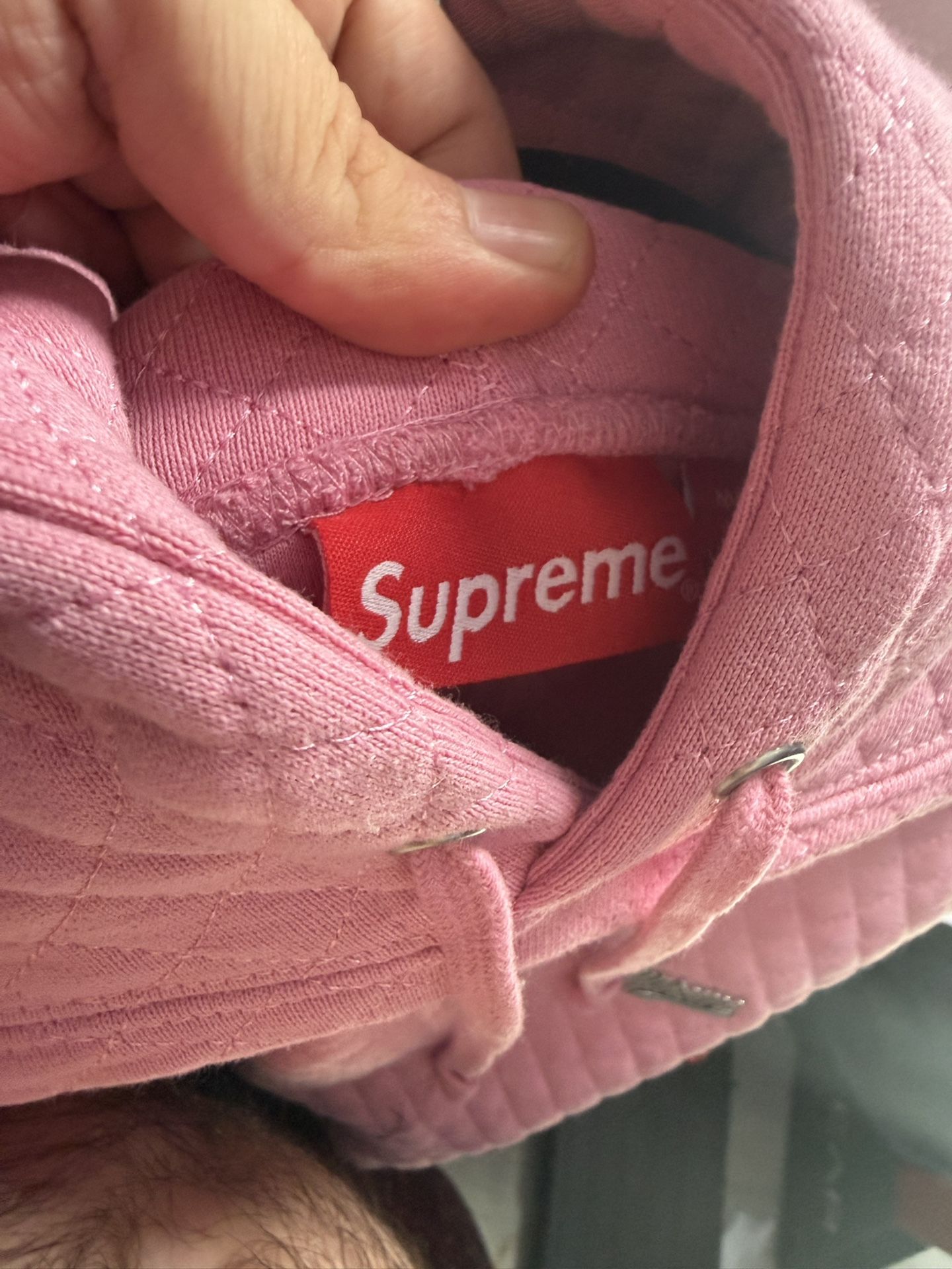 Supreme Micro Quilted Hoodie Size Large 