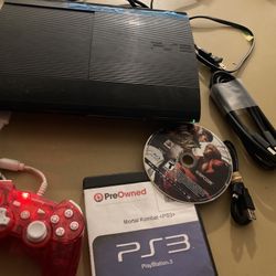 PS3 Slim 250 Gig W Mortal Kombat And Street Fight Games