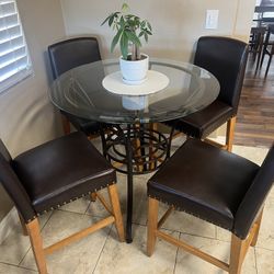 36” Glass Dining Set