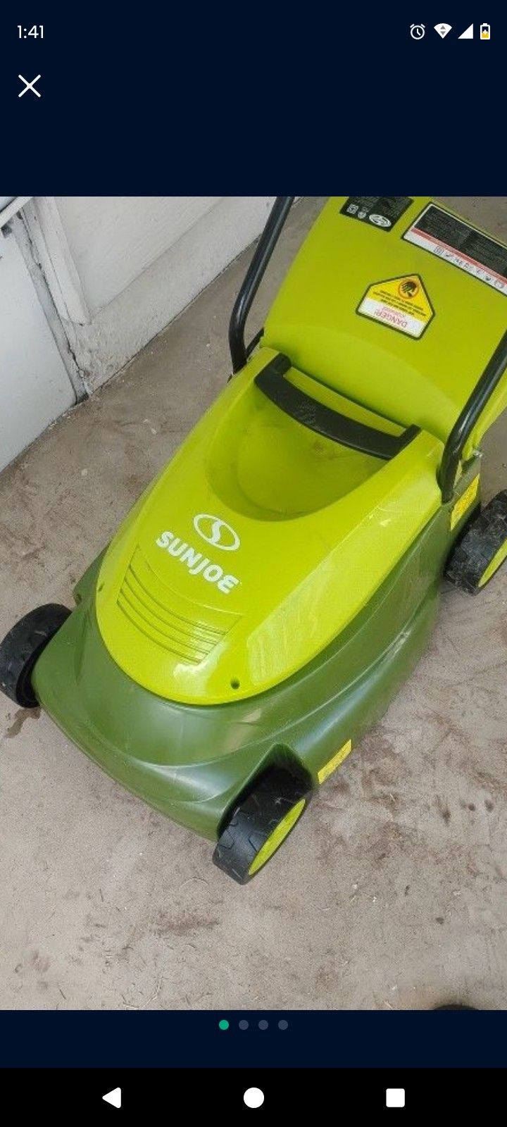 Sunjoe Electric Lawnmower.