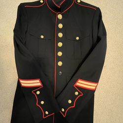 marine dress blue jacket Marine Corps Men's Officer Premium Dress Blue Wool Uniform Coat – Nate  Woodard main image 0