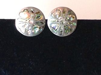 Vintage Abalone Clip-on Earrinngs