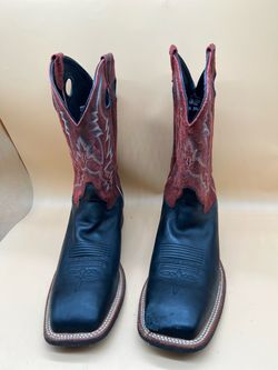 Justin Boots BR356 Men's Western Bent Rail Black Chester Cowhide Foot Square Toe