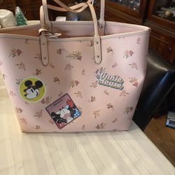 Minnie Mouse Coach Purse w/ Pink zipper bag 