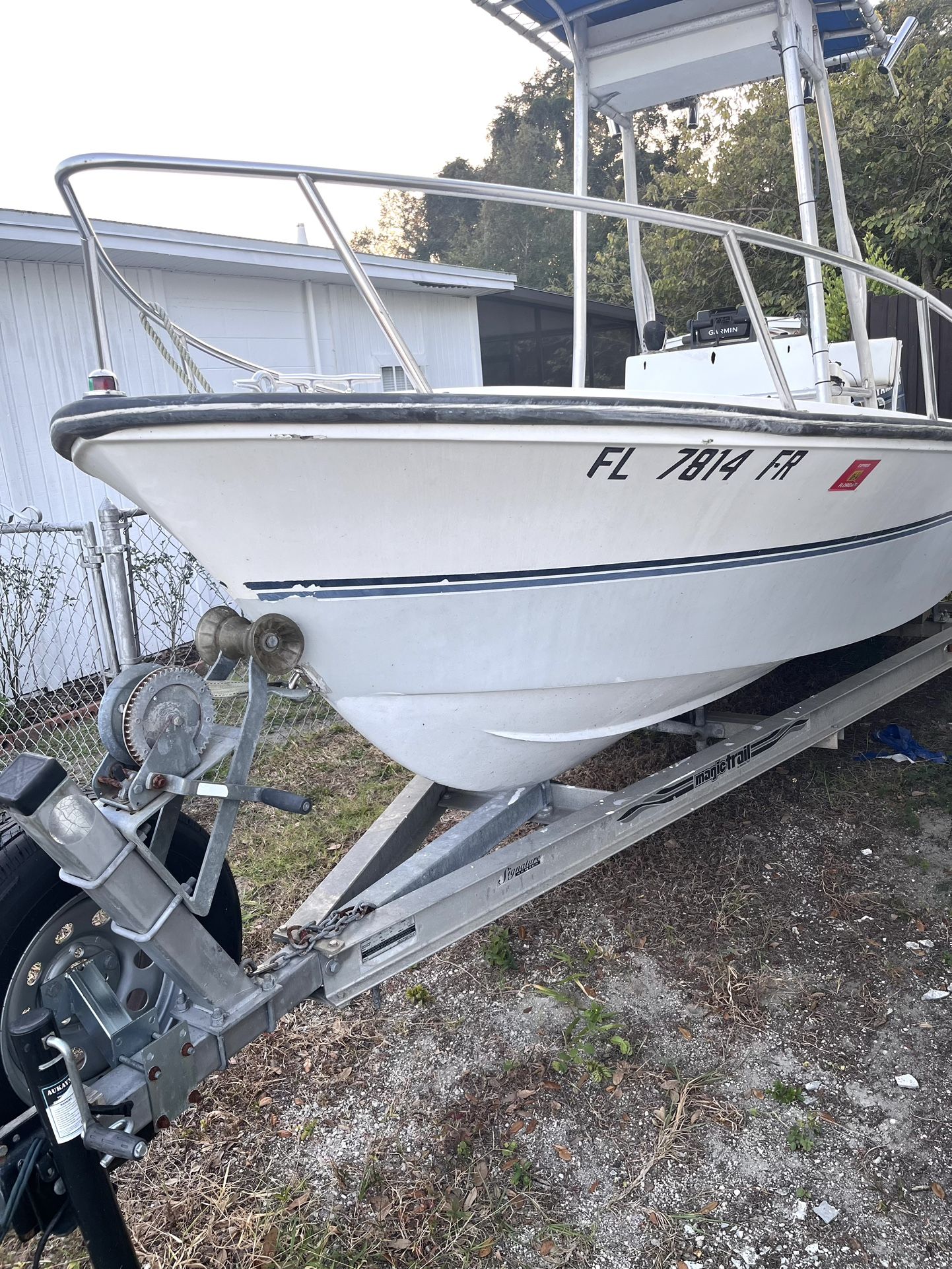 1987 Aquasport 17’ Center Console + Yamaha 115 (Runs Perfect) + Aluminum Trailer