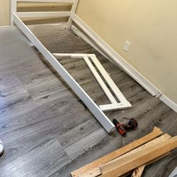 White Wood Twin Bed Frame 