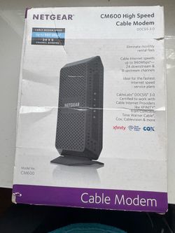 NETGEAR CM600 High Speed Gigabit Ethernet port Cable Modem Black
