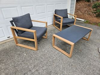 Grand Patio 3pc Outdoor Modern Aluminum Patio Set - Coffee Table and 2 Chairs
