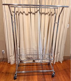 Double Bar Garment Rack with Shelves