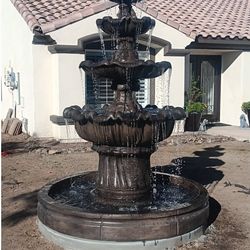 CONCRETE CEMENT FOUNTAIN WITH 6' FOOT WIDE POND $1800 EACH