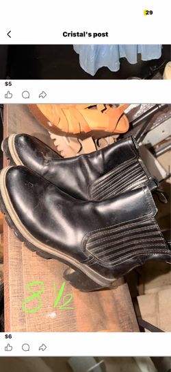 Black Leather Boots size 8 1/2