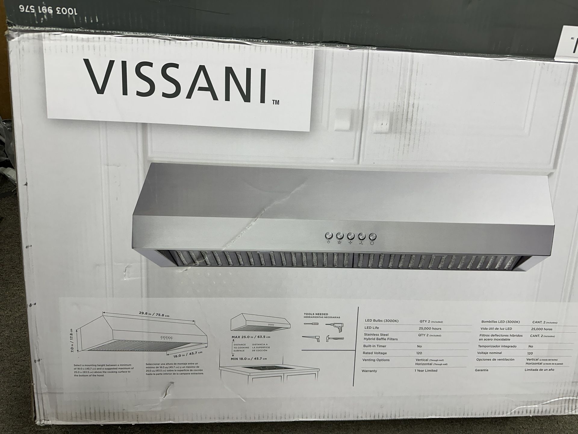 30” Range Hood 