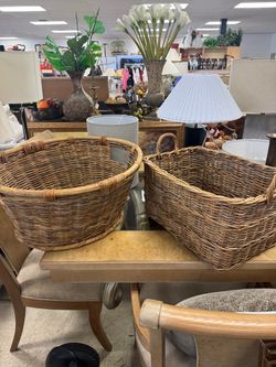 Large Wicker Storage Baskets Set of 2