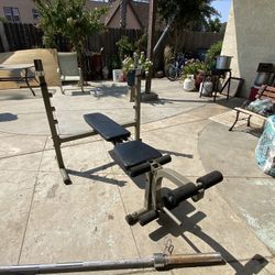 Barbell Bench And Weight Set