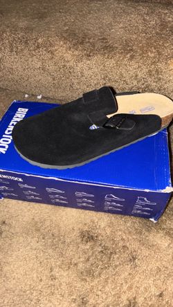 Birkenstock Boston Black Suede Clog