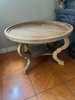 Wood Round Coffee Table by Noble House