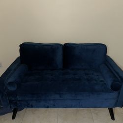 Blue Velvet Love Seat