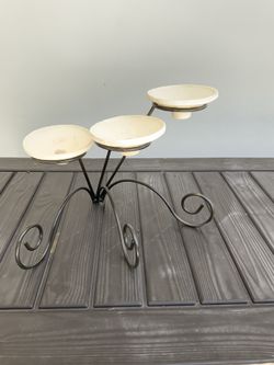 Wrought Iron Candle Holder Including Candles