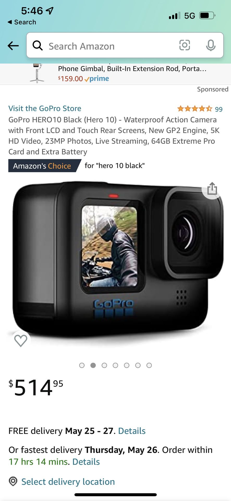 GoPro HERO10 Black (HERO 10) - Waterproof Action Camera With Front LCD and  Touch Rear Screens, New GP2 Engine, 5K HD Video, 23MP Photos, Live  Streaming, + 64GB Extreme Pro Card and