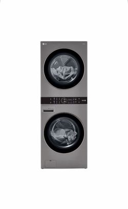 LG WashTower 4.5-cu ft Front load Washer and 7.4-cu ft Stacked Laundry Center ( Graphite Steel )