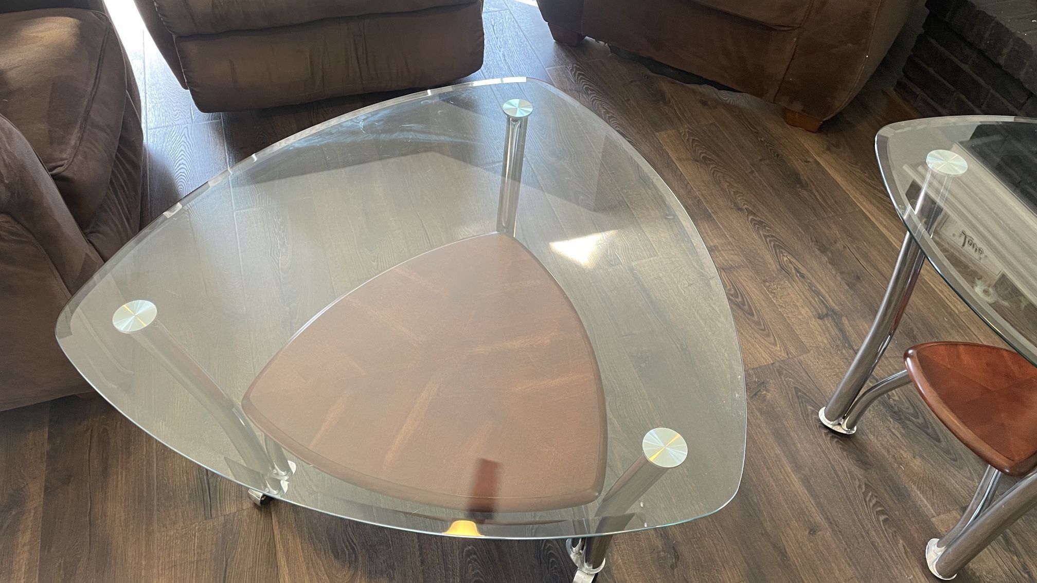 3 Glass Top Tables.