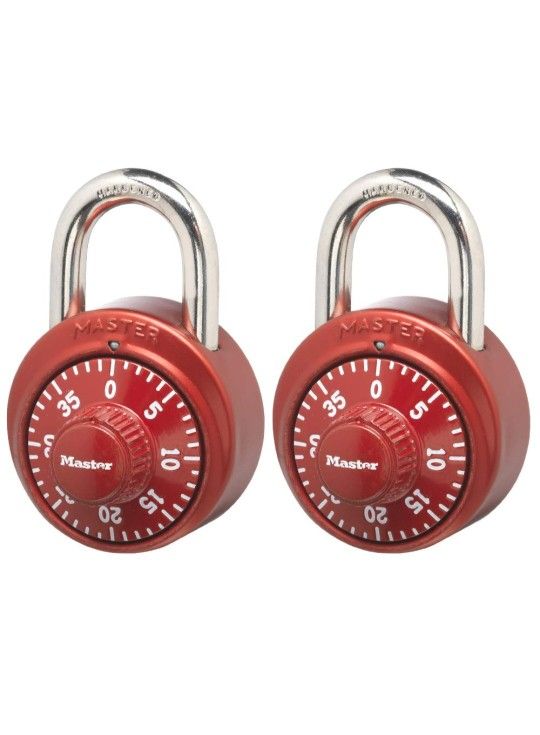 Locker Lock Combination Padlock, 2 Count, Colors May Vary