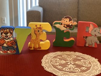 Cute wild animal themed self standing foam name letters