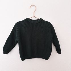 Sova Dark Green Oversized Knit Sweater