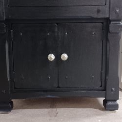 MCM  Black Wooden Cabinet/End Table