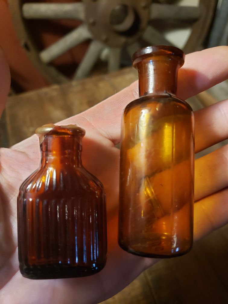 2 antique apothecary bottles ($9.99 for both)