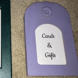 Cards & Gifts Purple Wooden Sign For Wedding/Event