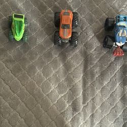 3 monster trucks