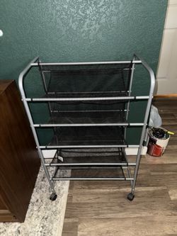 Rolling Double Sided Shoe Rack