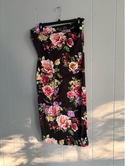 Strapless Floral Dress