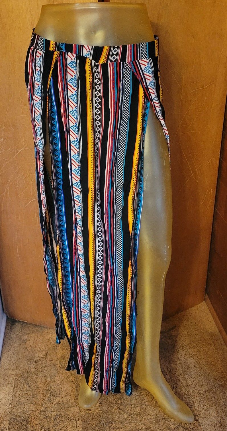 Shien Double Slit Colorful Festival Maxi Skirt Size XL/12