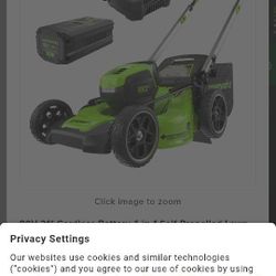 NEW IN BOX Greenworks 80v 21in Cordless Mower With Battery And Charger 
