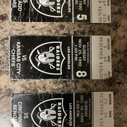 1990 Raiders tickets - Bo Jackson Games 