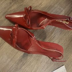 Miu Miu NBW Red Kitten Heels sz 37