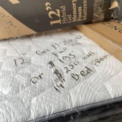 New Full Size 12 Inch Mattress $195 Or With Bed Frame $250