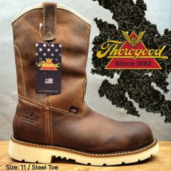 New THOROGOOD American Heritage 11" Steel Toe Pull-On Waterproof Work Boots Botas Size: 11