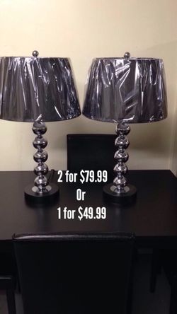 CONTEMPORARY BLACK & SILVER TABLE LAMPS