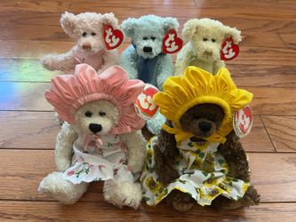 Ty Attic Treasures Lot 5 Bears Rosalie, Susannah, Scarlet, Armstrong & Marigold.