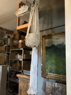 Beautiful Hanging Macrame with Pot White