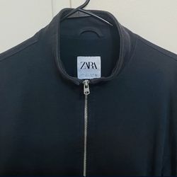 Zara Black Bomber Jacket Size Large