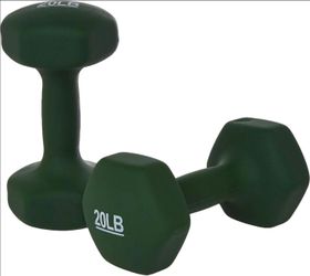 Amazon Basics Neoprene Dumbbells 20 lb Pair – Green