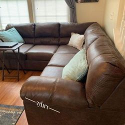 L Shape Chocolate Brown Color 2 Piece Sectional Couch - Bladen | 39$ Down Payment @ Fastest Delivery 🚚