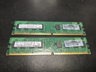 Set of (2) Samsung - M378T6553EZS-CE6; 512MB PC2-5300U - Desktop Memory