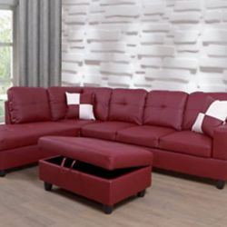 Sectional and ottoman